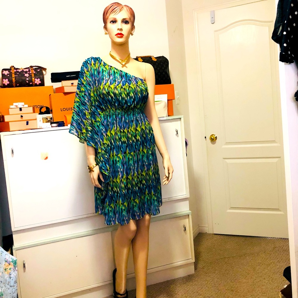 One sided off shoulder dress